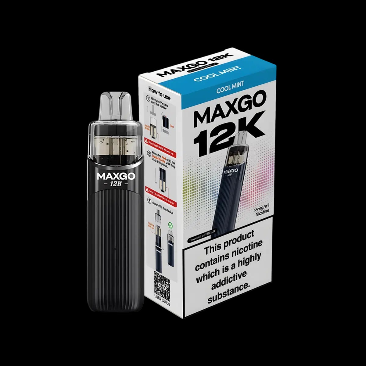 Relx Maxgo 12K Prefilled Pod Kit-Cool Mint