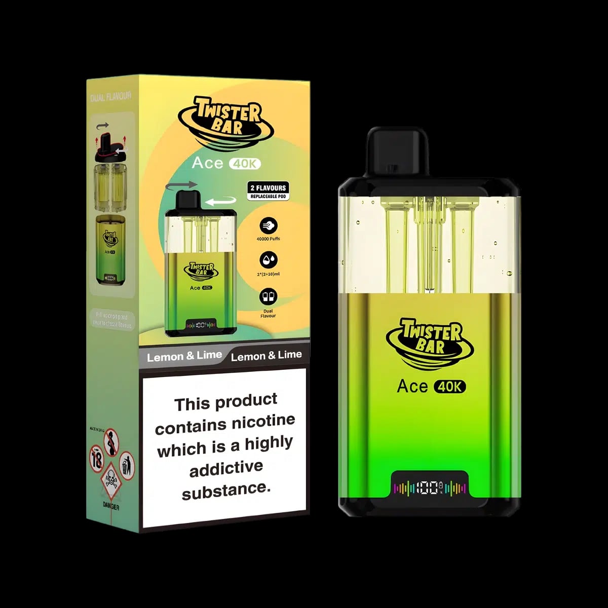 Lemon Lime-Twister-Bar-Ace-40K-Vape-Kit