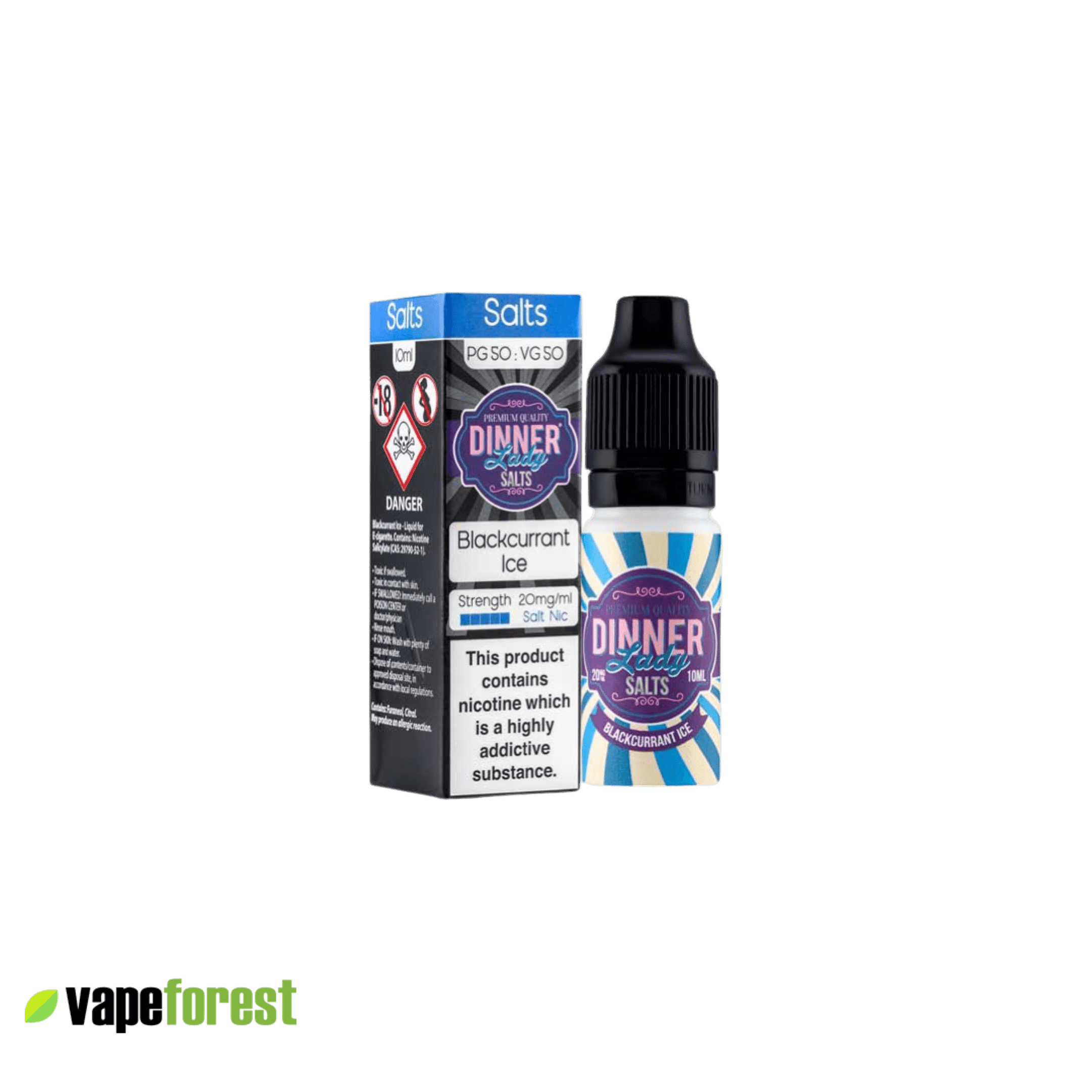Dinner Lady Nic Salts E-Liquid Blackcurrant Ice - E-Liquids