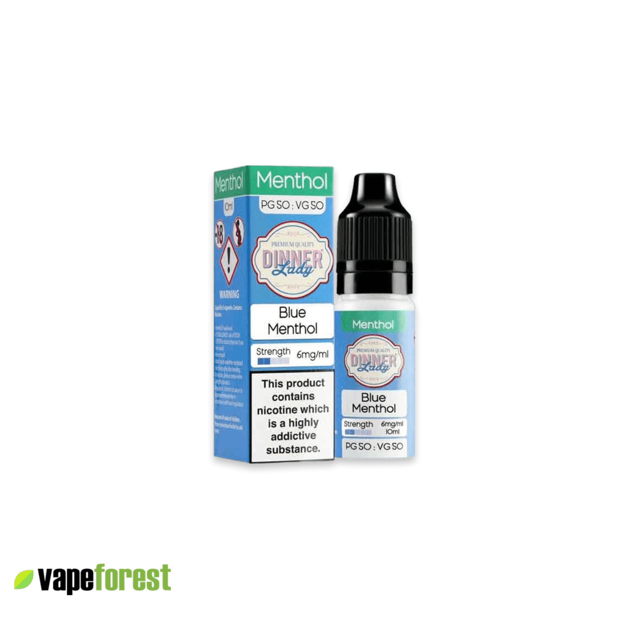 Dinner Lady 50 50 E-Liquid Blue Menthol - E-Liquids