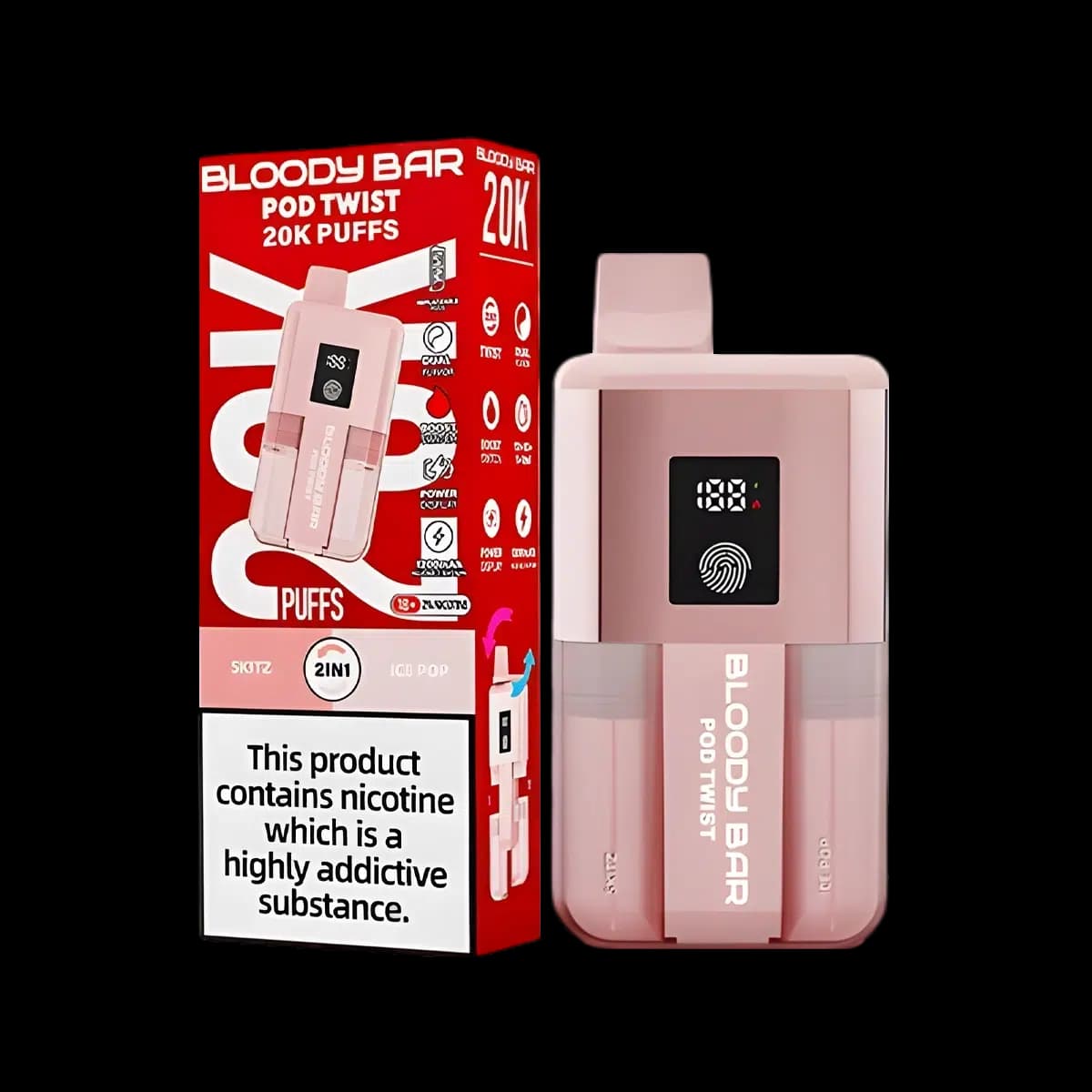 Bloody Bar Pod Twist 20K Vape Kit-Skitz-Ice Pop