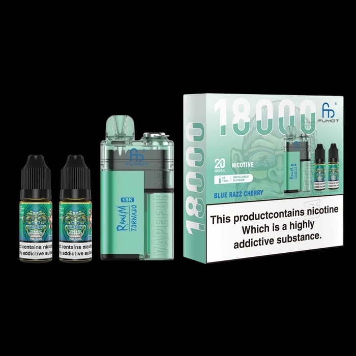 Fumot RandM Tornado 18k Disposable Vape Blue Razz Cherry