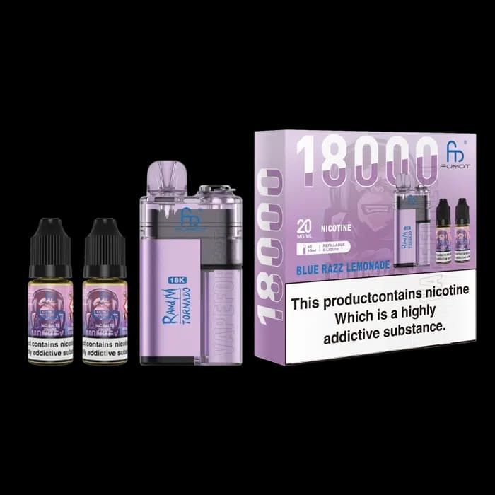 Fumot RandM Tornado 18k Disposable Vape Blue Razz Lemonade