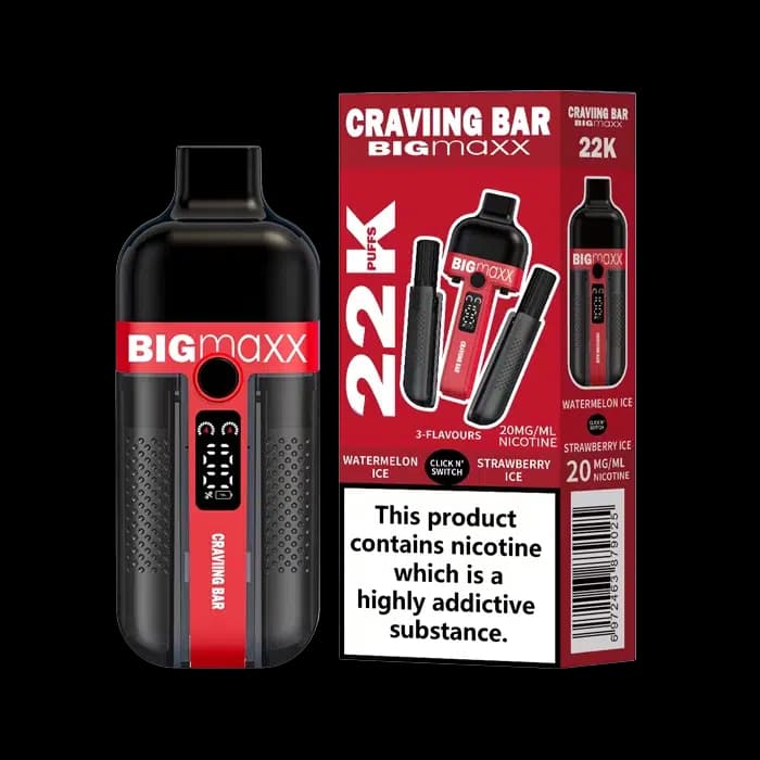 Craving Bar Big Maxx 22K Disposable Pod Kit -Watermelon Ice-Strawberry Ice