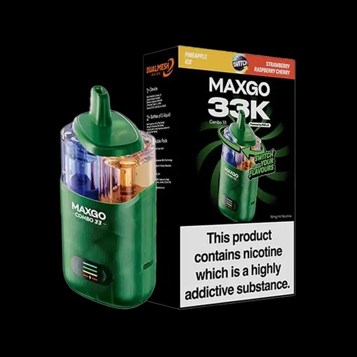 RELX Maxgo Combo 33K Dual Flavour Disposable Vape Kit - Pineapple Ice - Strawberry Raspberry