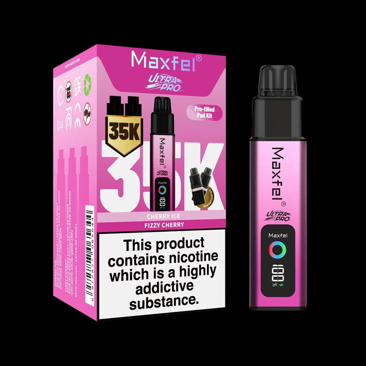 Maxfel Ultra Pro 35k Prefilled Pod Kit - Cherry Ice-Fizzy Cherry