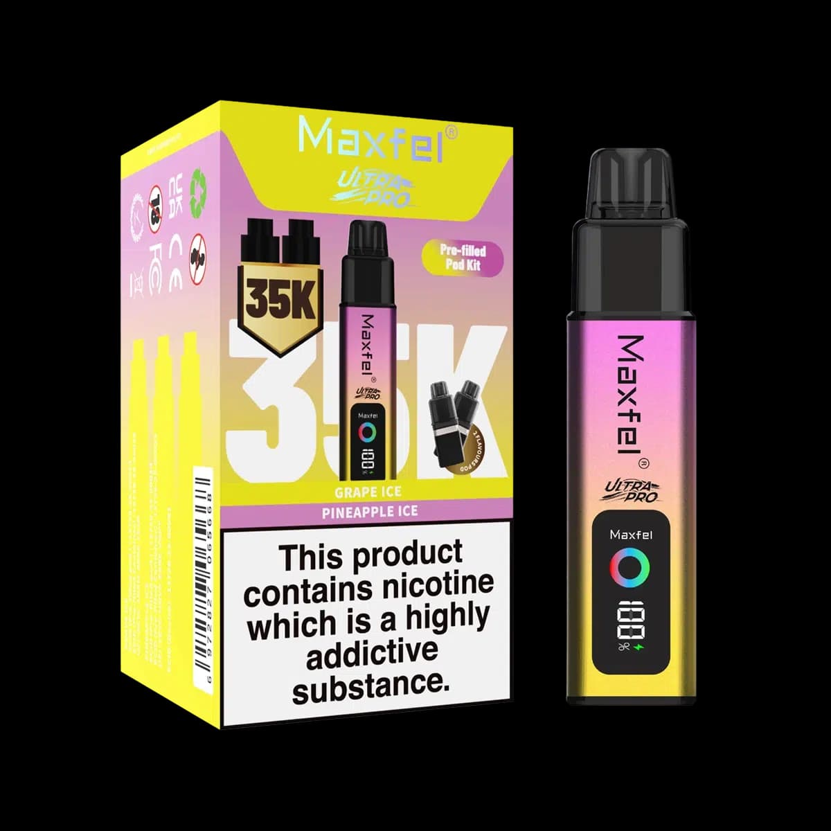 Maxfel Ultra Pro 35k Prefilled Pod Kit - Grape Ice-Pineapple Ice