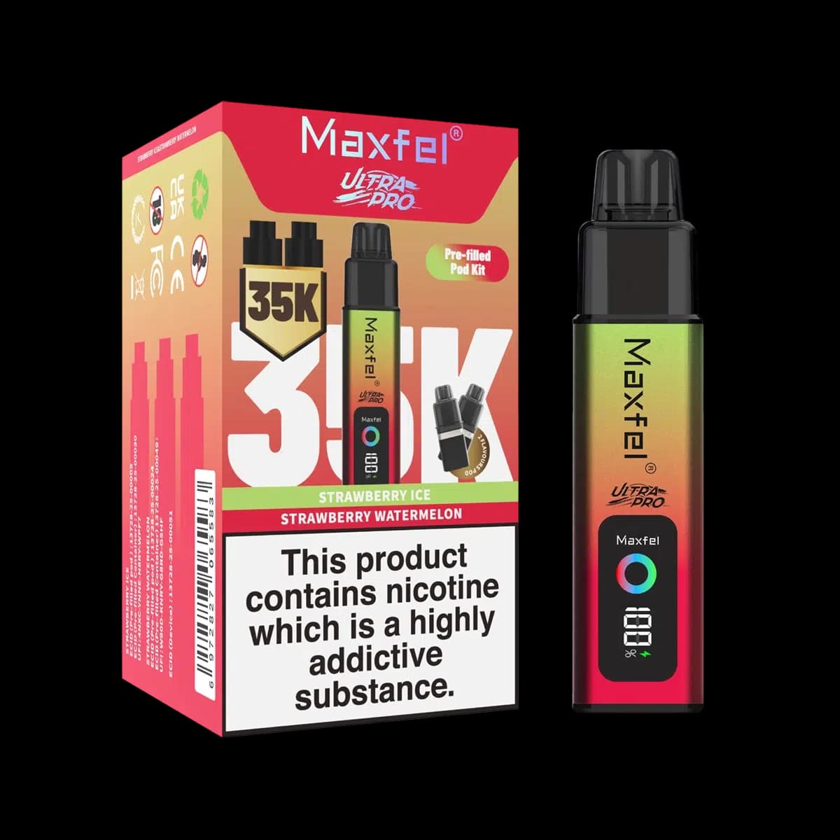 Maxfel Ultra Pro 35k Prefilled Pod Kit - Strawberry Ice-Strawberry Watermelon
