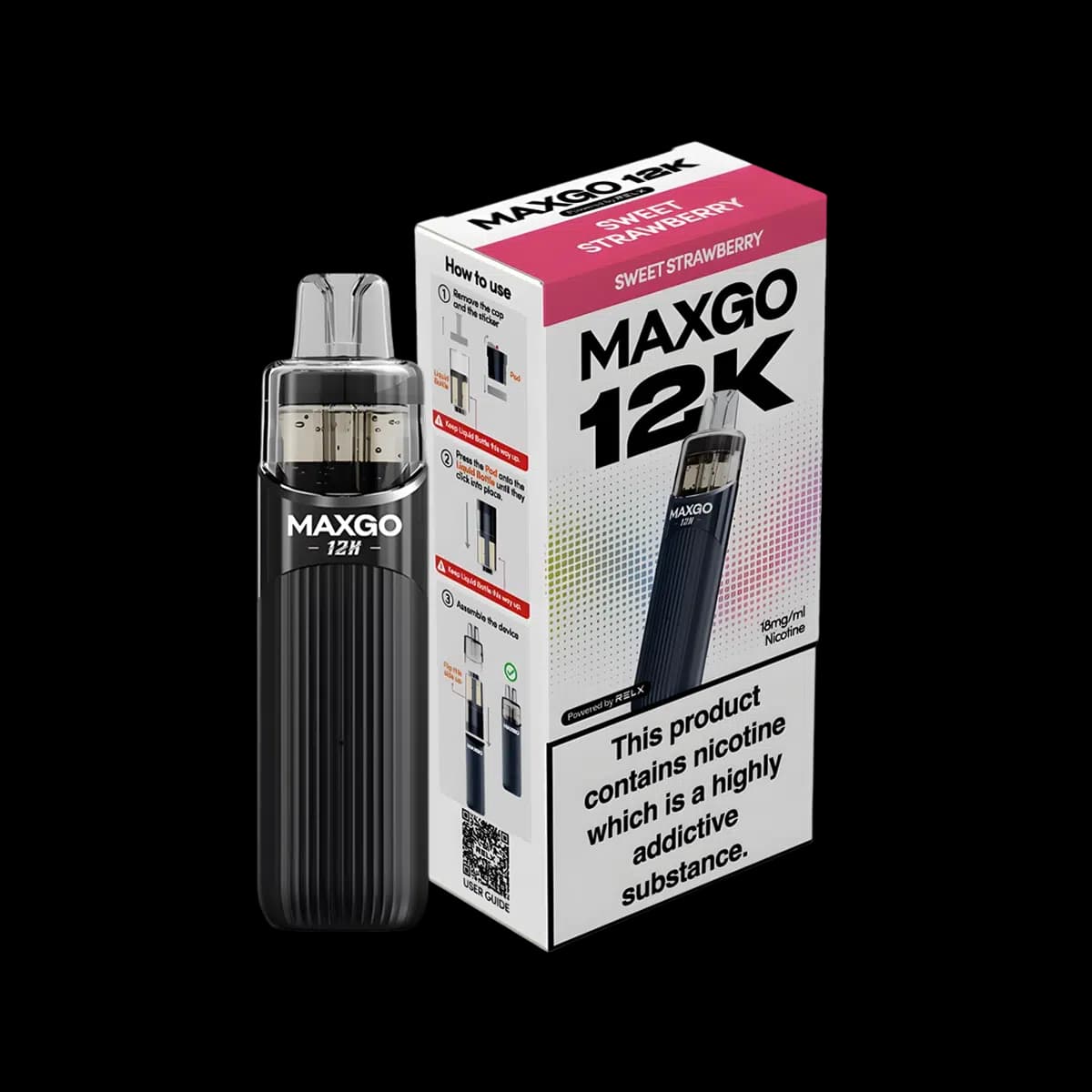 Relx Maxgo 12K Prefilled Pod Kit-Sweet Strawberry