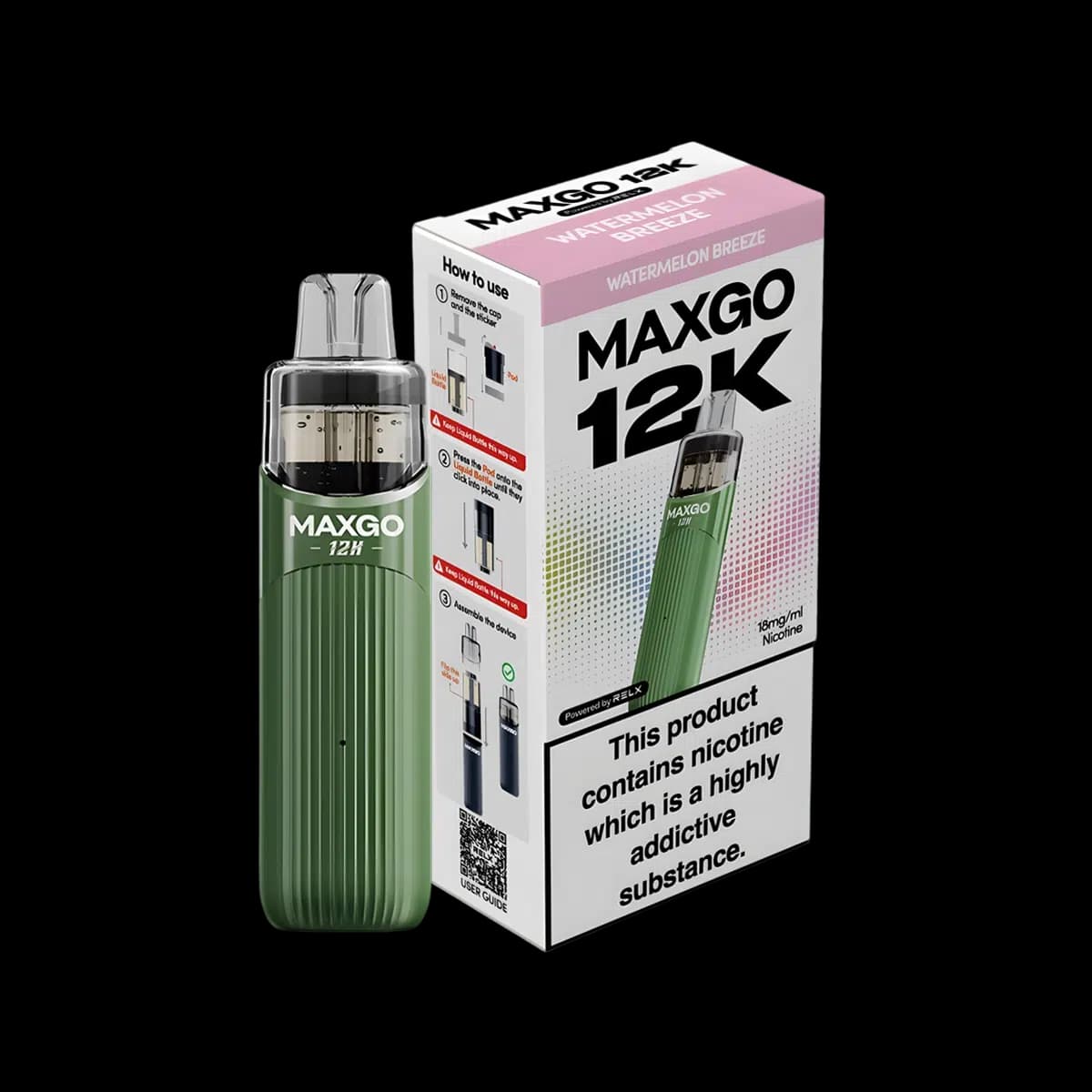 Relx Maxgo 12K Prefilled Pod Kit-Watermelon Breeze