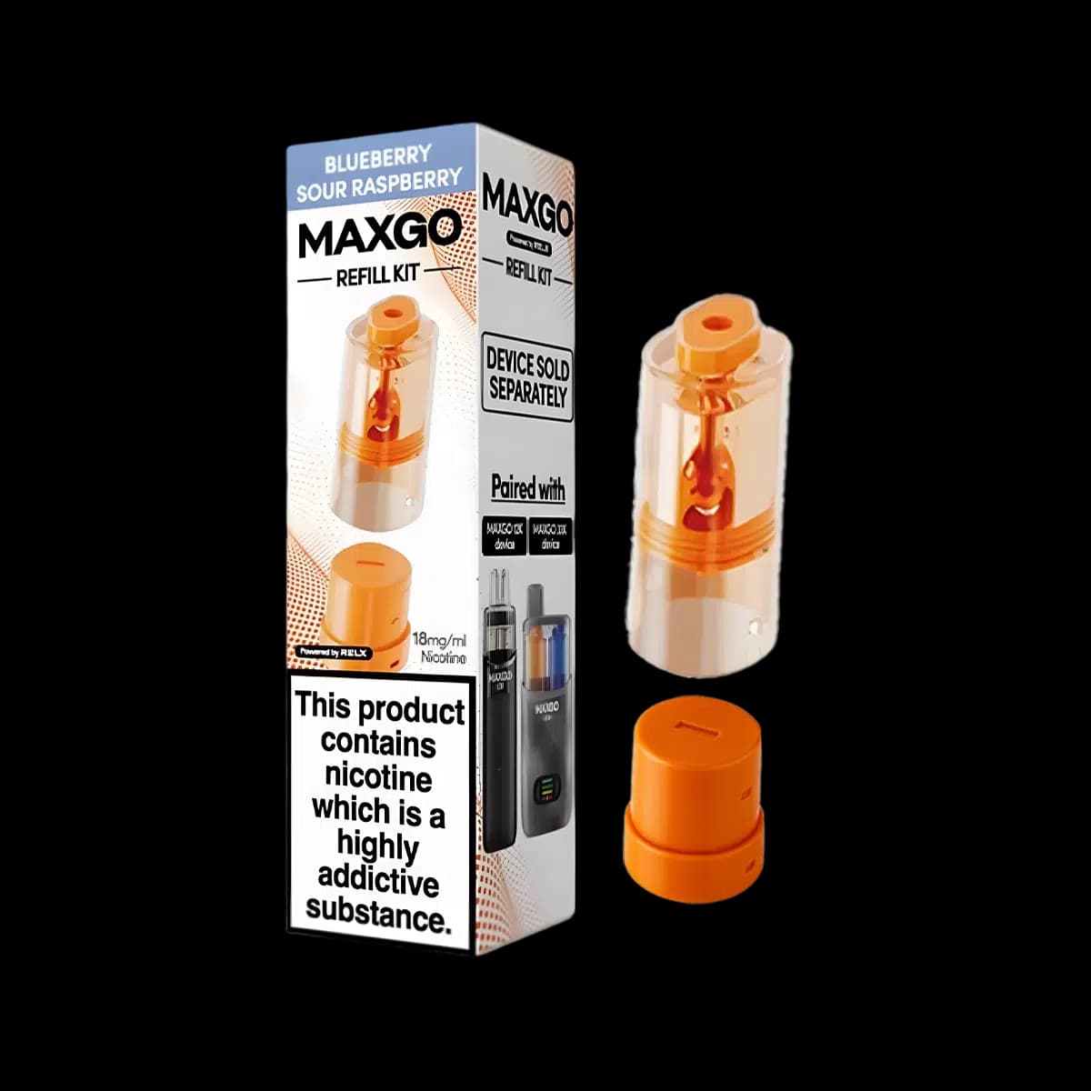 Relx Maxgo Prefilled Pods- Blueberry Sour Raspberry