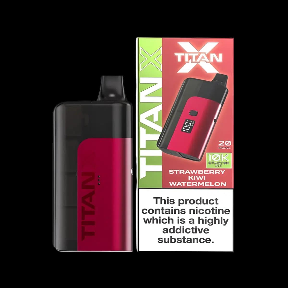 Titan X 10K Prefilled Pod Vape Kit - Strawberry Kiwi Watermelon
