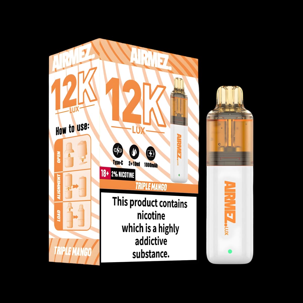 Airmez 12k Prefilled Vape Kit - Triple Mango