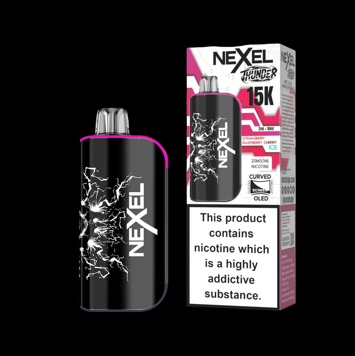 Nexel Thunder 15K Prefilled Pod Kit -Strawberry Raspberry Cherry Ice-2