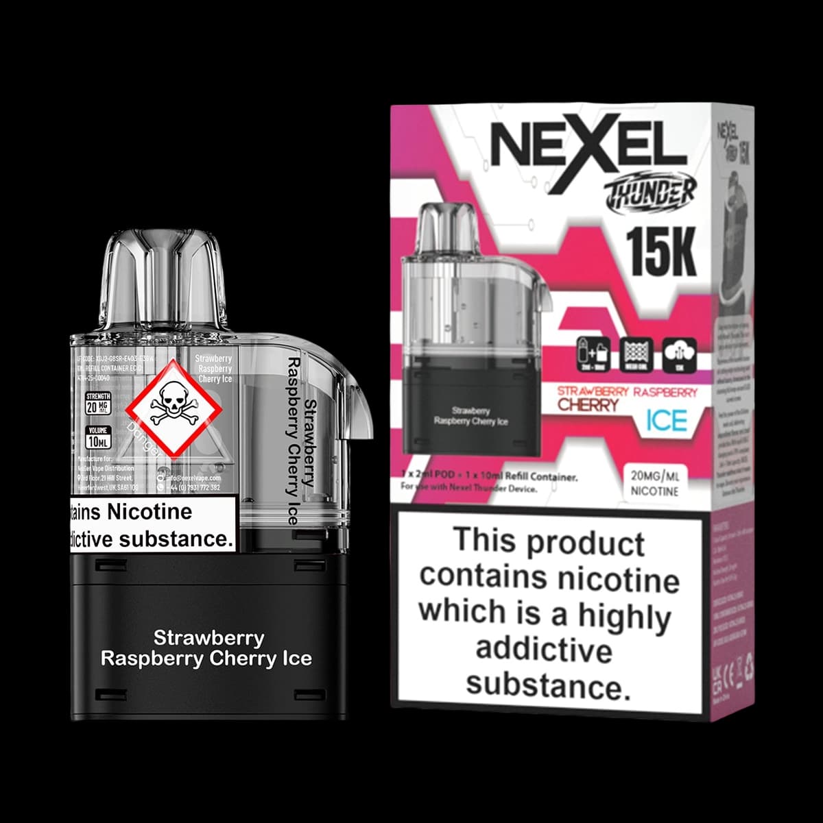 Nexel Thunder 15K Prefilled Pods - Strawberry Raspberry Cherry Ice-2
