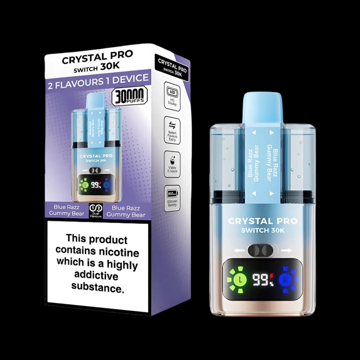 Crystal 30K Pro Switch Prefilled Vape Kit - Blue Razz Gummy Bear