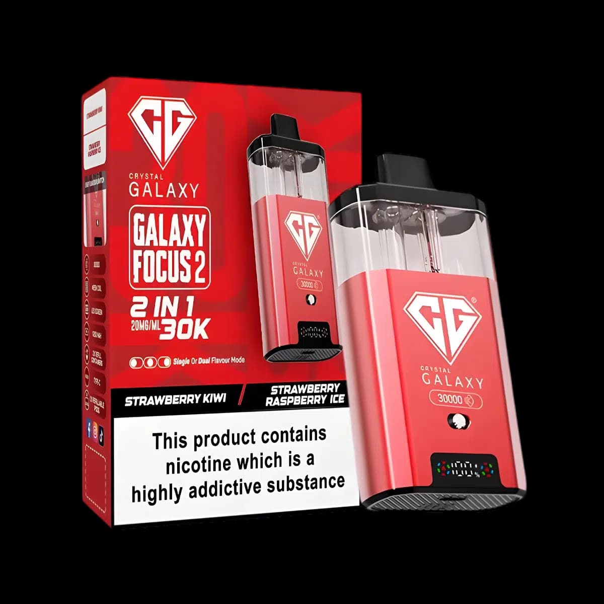 Crystal Galaxy Focus 2 30K Vape Kit-Strawberry-Kiwi-Strawberry Raspberry Ice