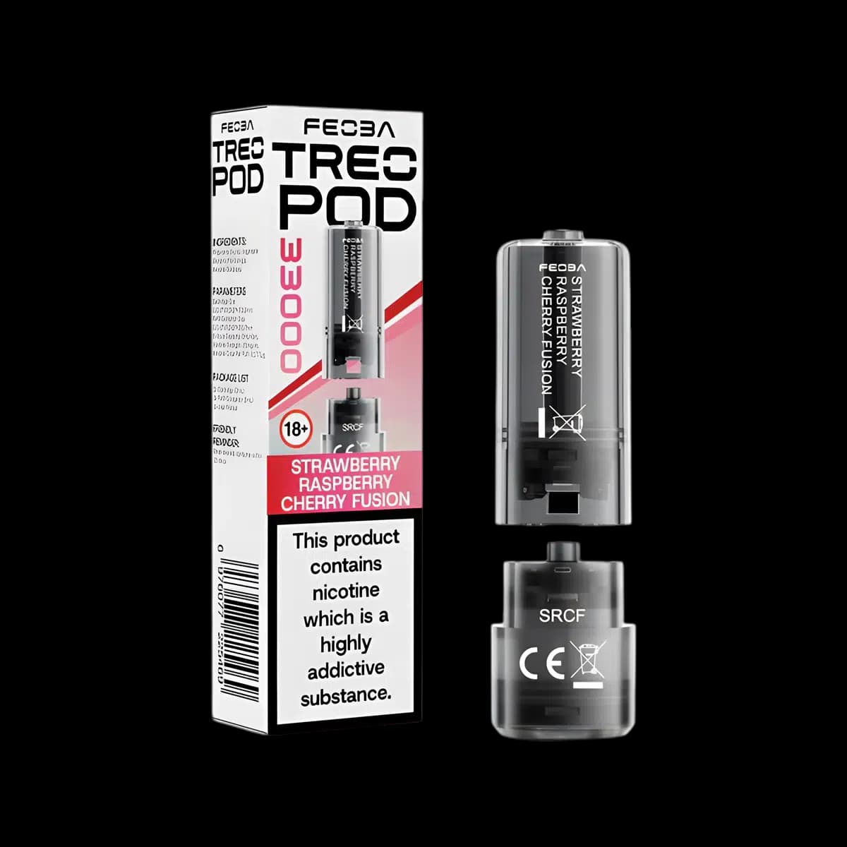 Strawberry Raspberry Cherry Fusion-Feoba Treo 33K Prefilled Pods