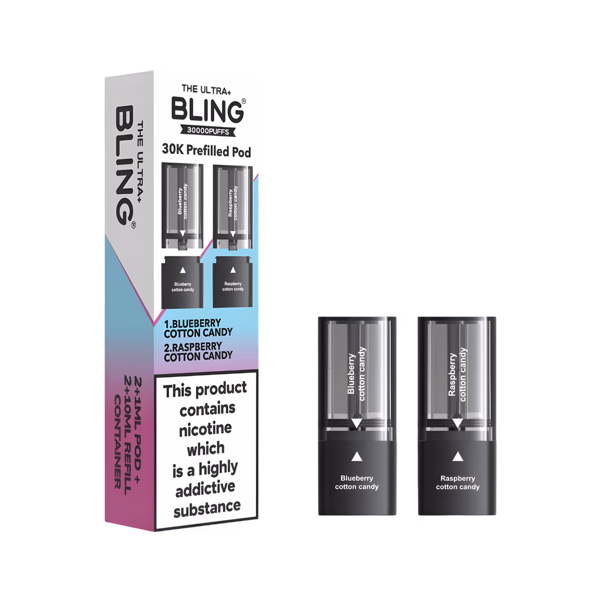 BLUEBERRY-COTTON-CANDY-RASPBERRY-COTTON-CANDY-THE-BLING-ULTRA-30K-PREFILLED-PODS-20MG