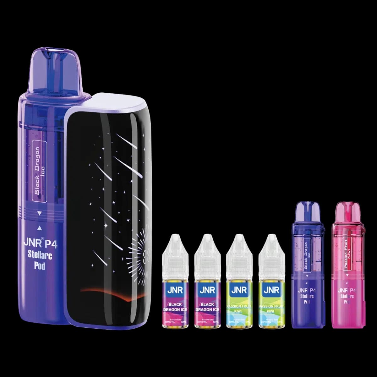 Black Dragon Ice-Passion Fruit Kiwi2-JNR P4 Stellarc 100K Vape Kit