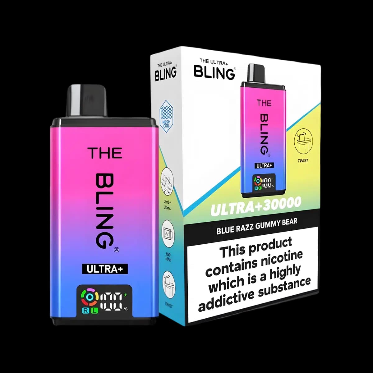Blue Razz Gummy Bear-THE BLING ULTRA PLUS 30K PREFILLED VAPE KIT