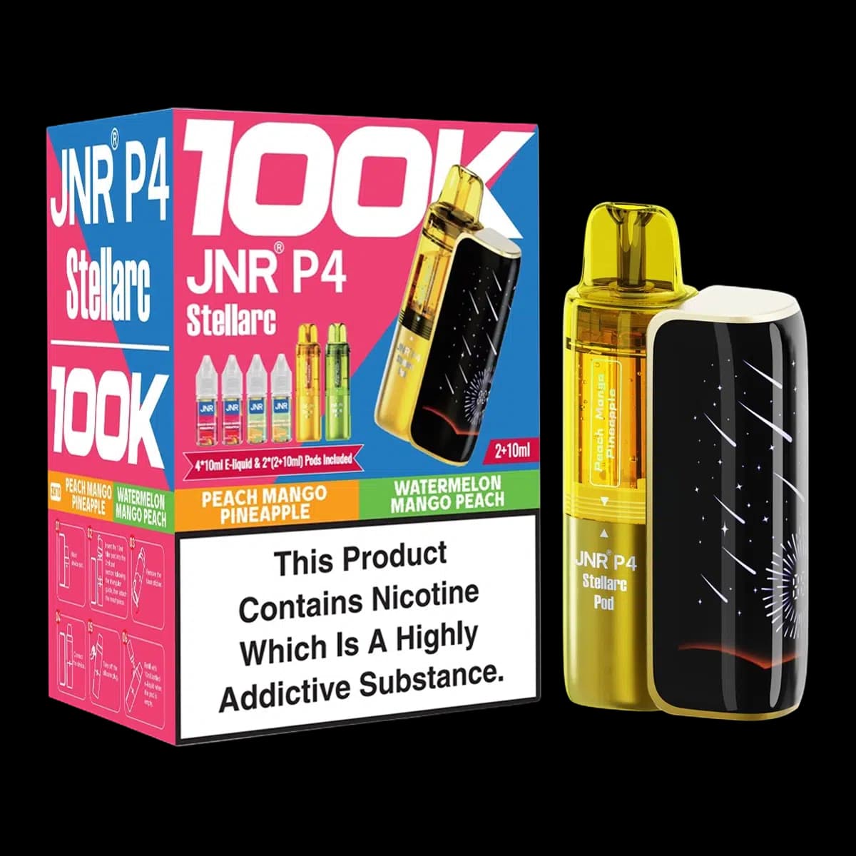 Peach Mango Pineapple-Watermelon Mango Peach-JNR P4 Stellarc 100K Vape Kit
