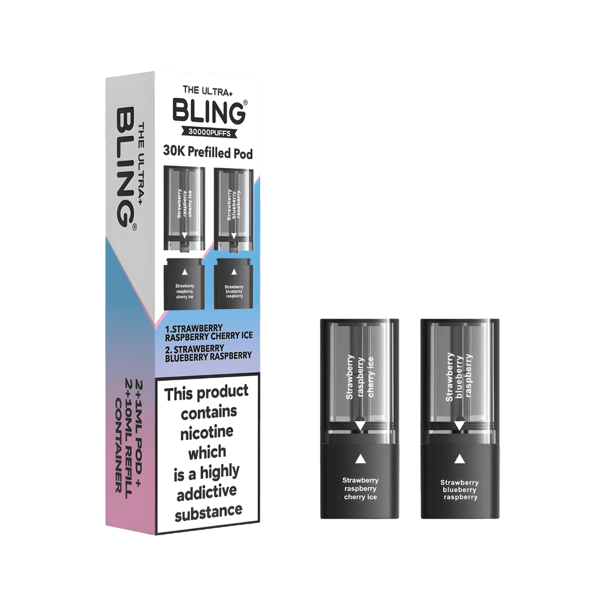 STRAWBERRY-RASPBERRY-CHERRY-ICE-STRAWBERRY-BLUEBERRY-RASPBERRY-THE-BLING-ULTRA-30K-PREFILLED-PODS-20MG