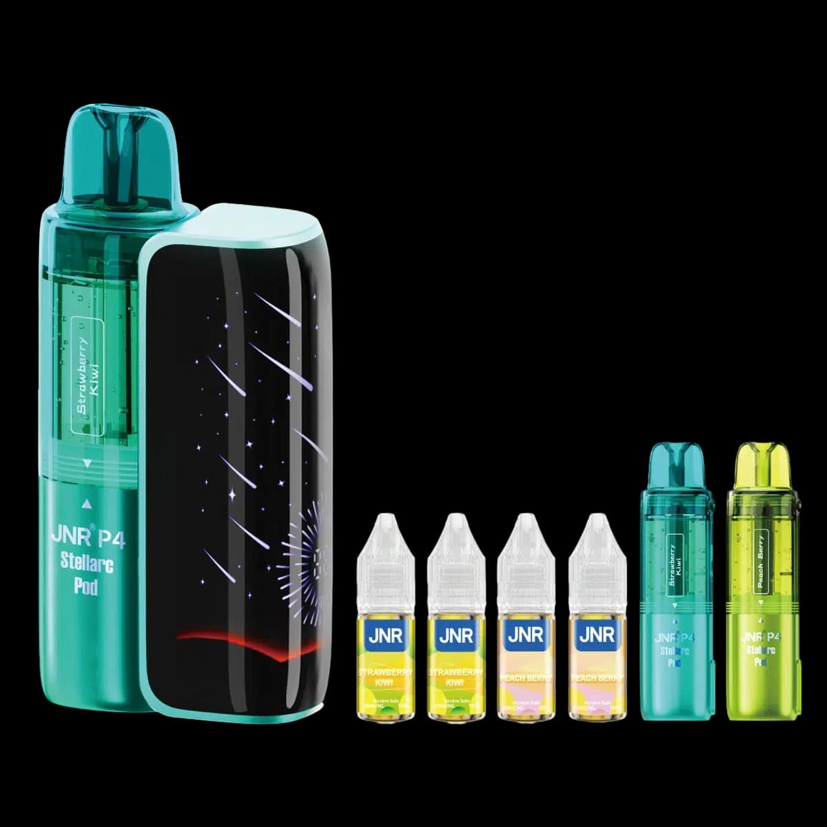 Strawberry Kiwi-Peach Berry2-JNR P4 Stellarc 100K Vape Kit
