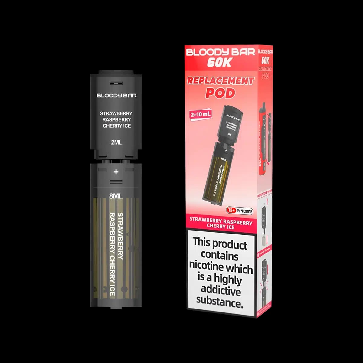 Strawberry Raspberry Cherry Ice-Bloody Bar 60K Replacement Pod