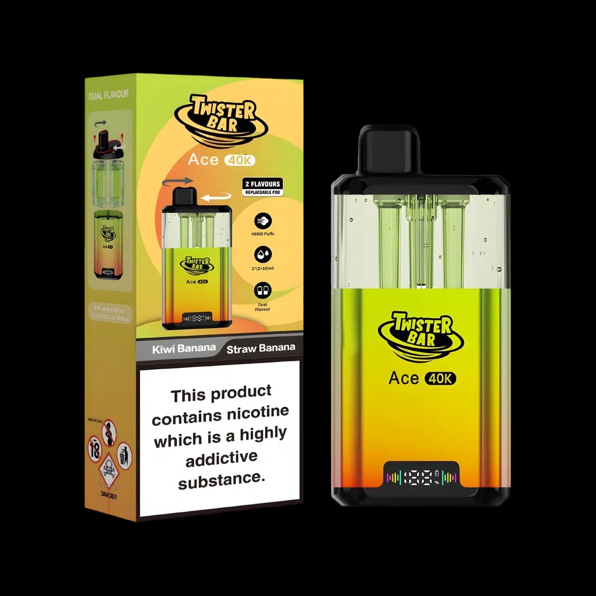 Kiwi Banana-Straw Banana-Twister-Bar-Ace-40K-Vape-Kit