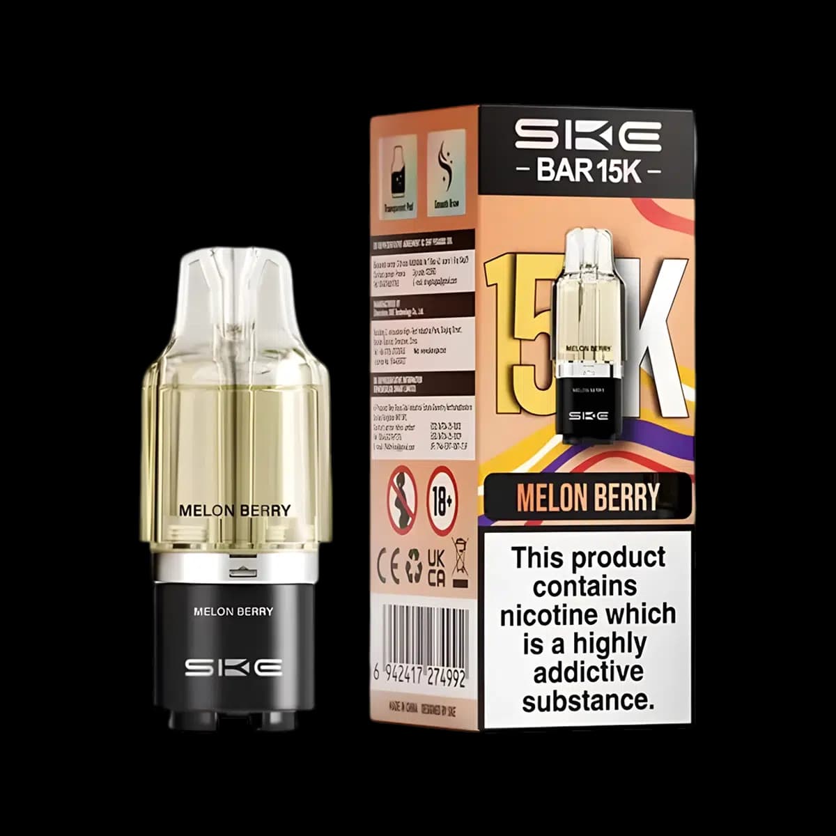 SKE Bar 15K Prefilled Pod Container Tank - Pre-Filled Vape Pods