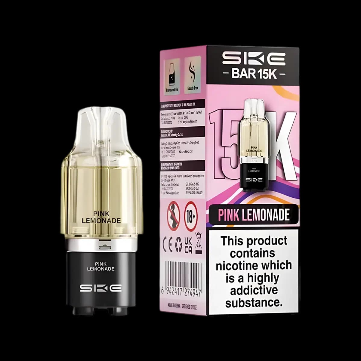 Pink Lemonade-SKE Bar 15K Prefilled Pod Container Tank